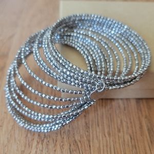 Stella & Dot Bardot Spiral Bangle- Silver